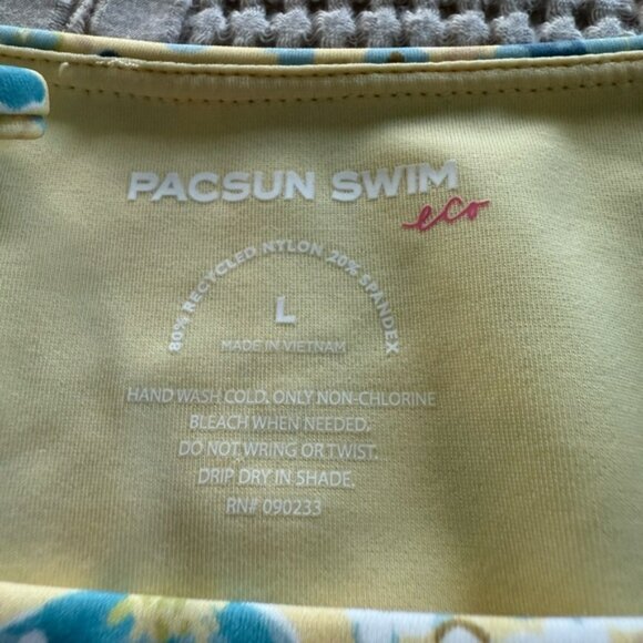 NEW PacSun Yellow and Blue Side-Tie Floral Bikini Bottom Size L - Picture 5 of 5